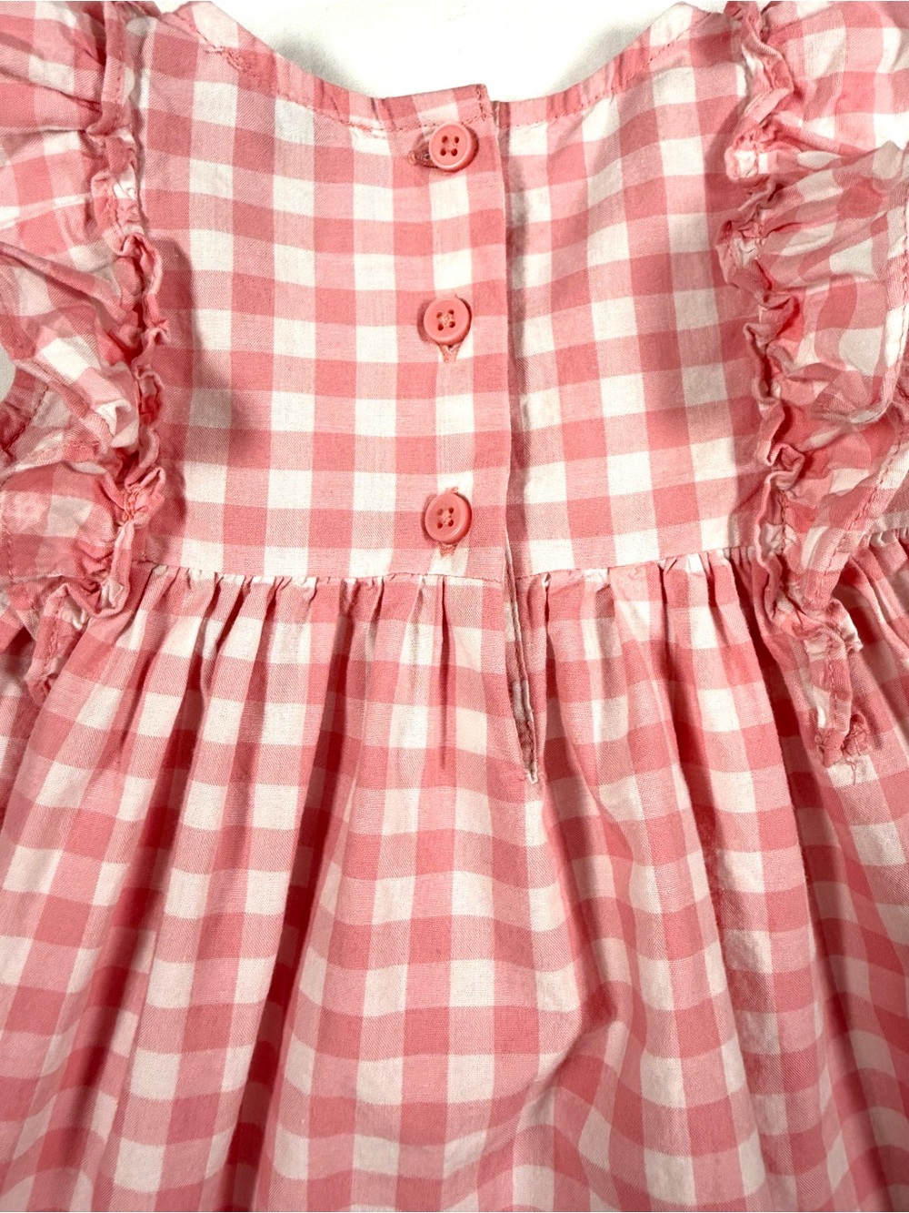 THE CHILDREN’S PLACE Girls Gingham Smocked Dress 6–9M Cottagecore Classic - Picture 8 of 9